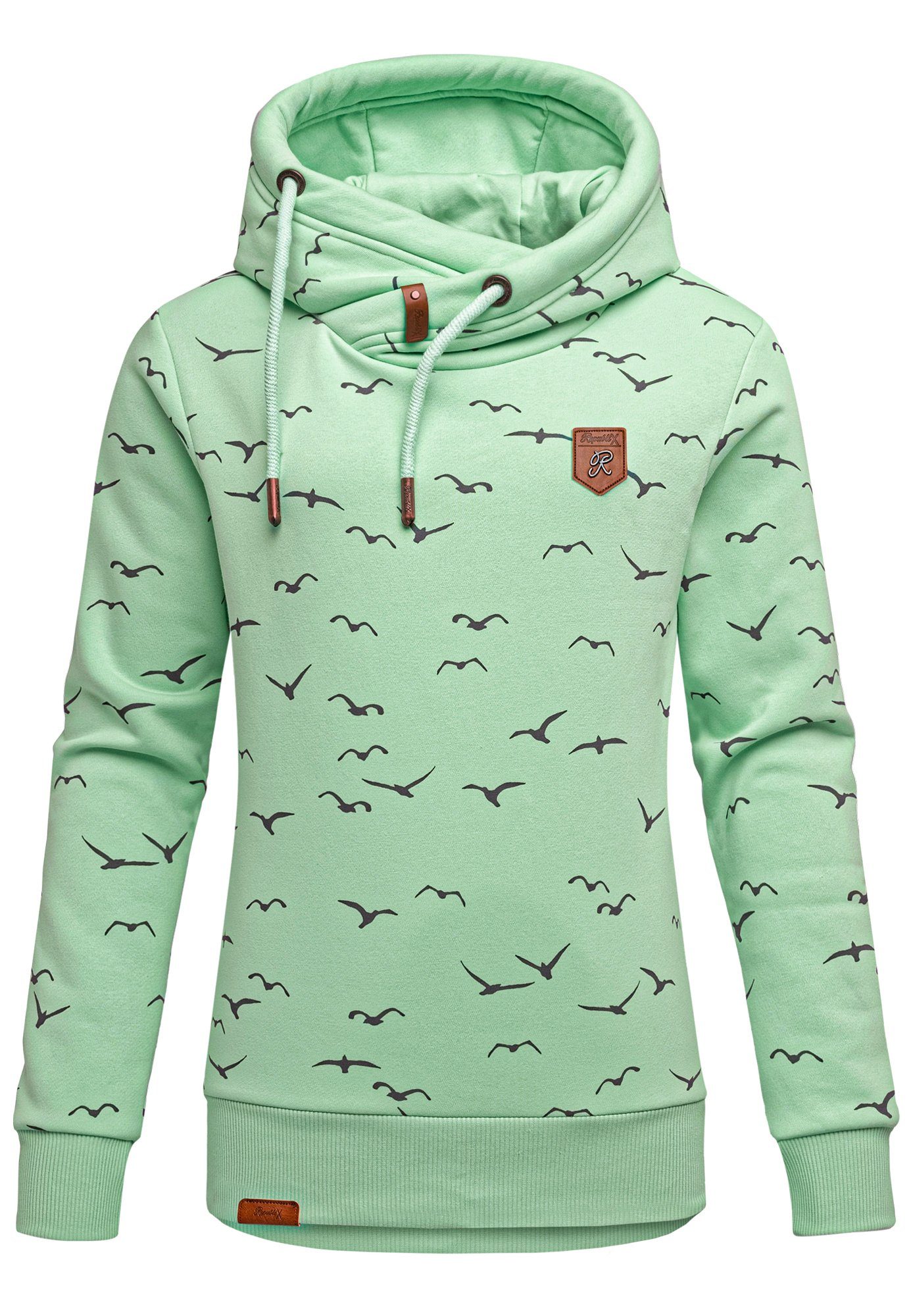REPUBLIX Kapuzenpullover HARVA Damen Kapuzenpullover Print Sweatjacke Pullover Hoodie