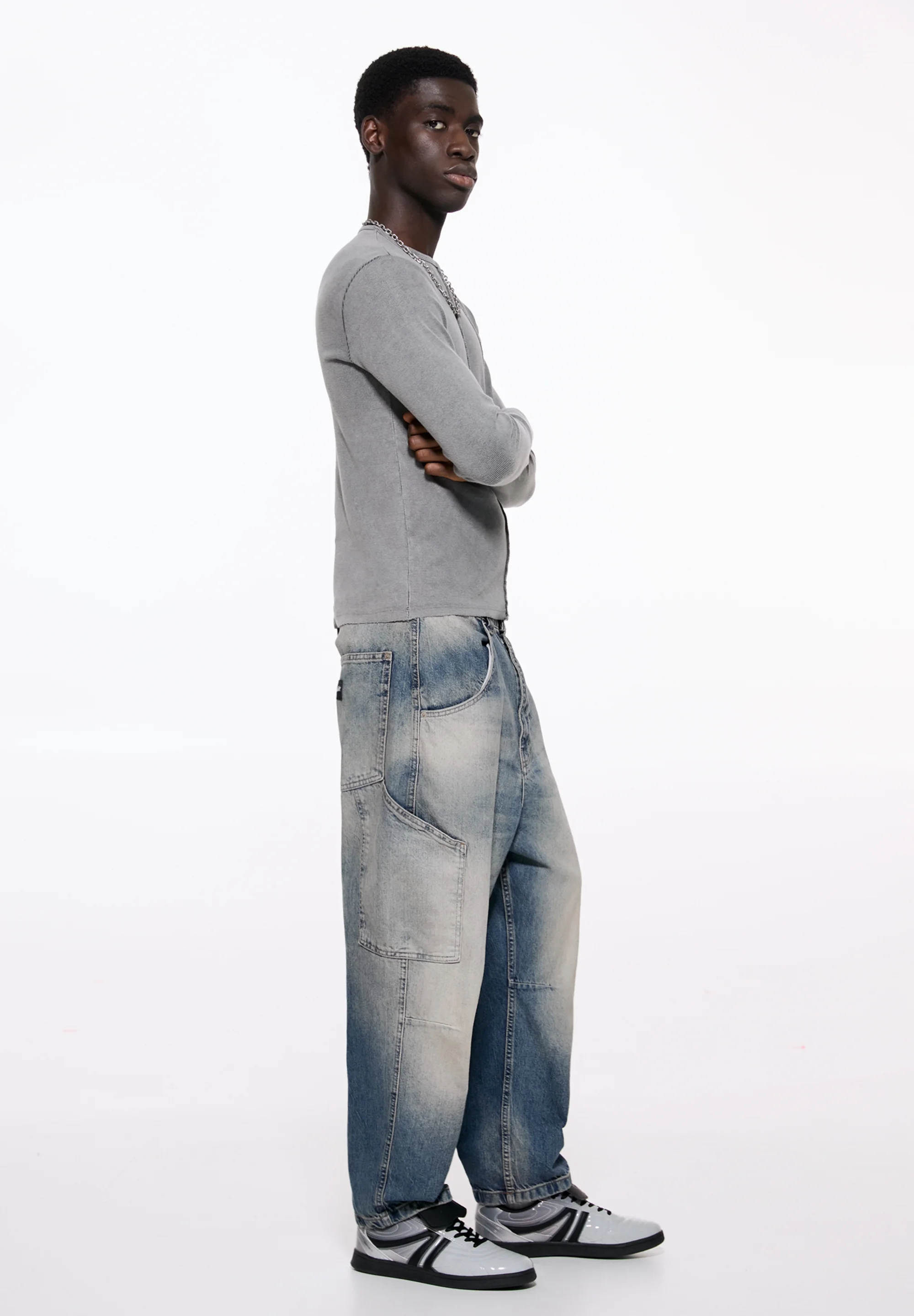 PULL&BEAR WASHED BALLOON FIT - Vaqueros pitillo