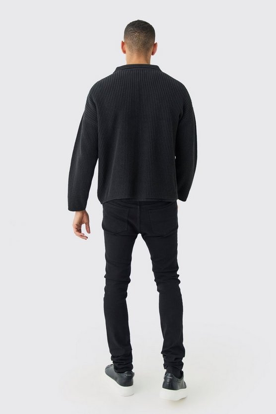 Strickpullover mit doppeltem Reißverschluss