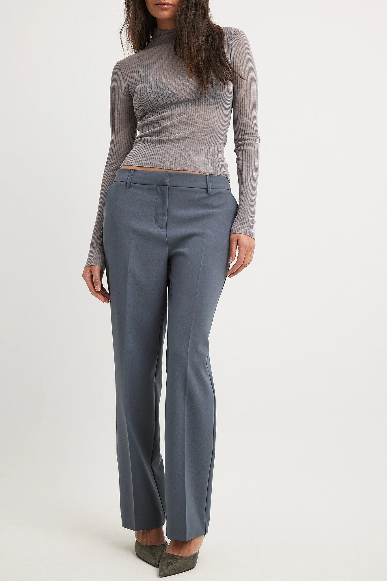 Gerade Anzughose mit niedriger Taille