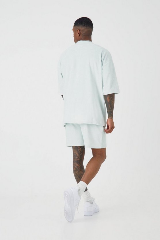 Oversize Premium Frottee Baseball Shorts-Set