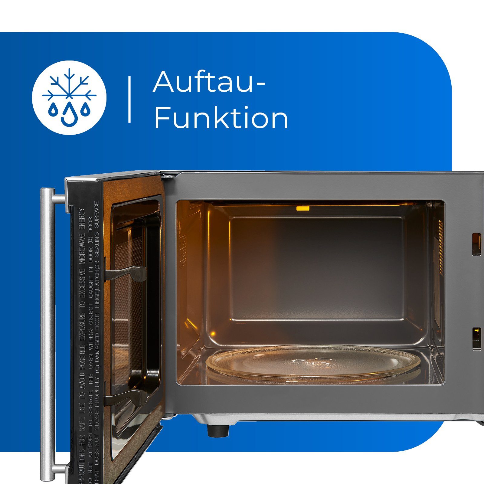 exquisit Mikrowelle UMW 800G-3.1 Inox, Mikrowelle, Grill, 20,00 l, unterbaufähig, inkl. Grill-Funktion, Drehteller 24,5cm Ø