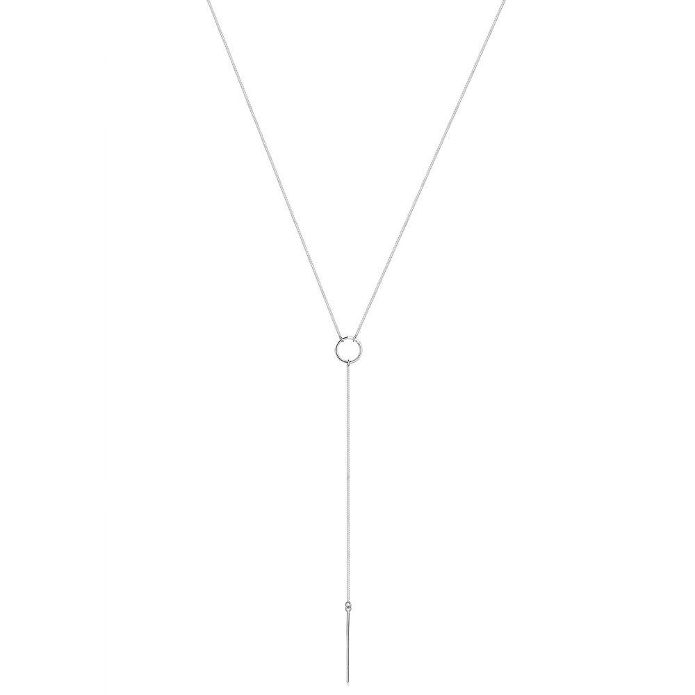 Elli Elli Collier Femmes Chaîne en Y Géo Minimaliste en Argent Sterling 925 collier