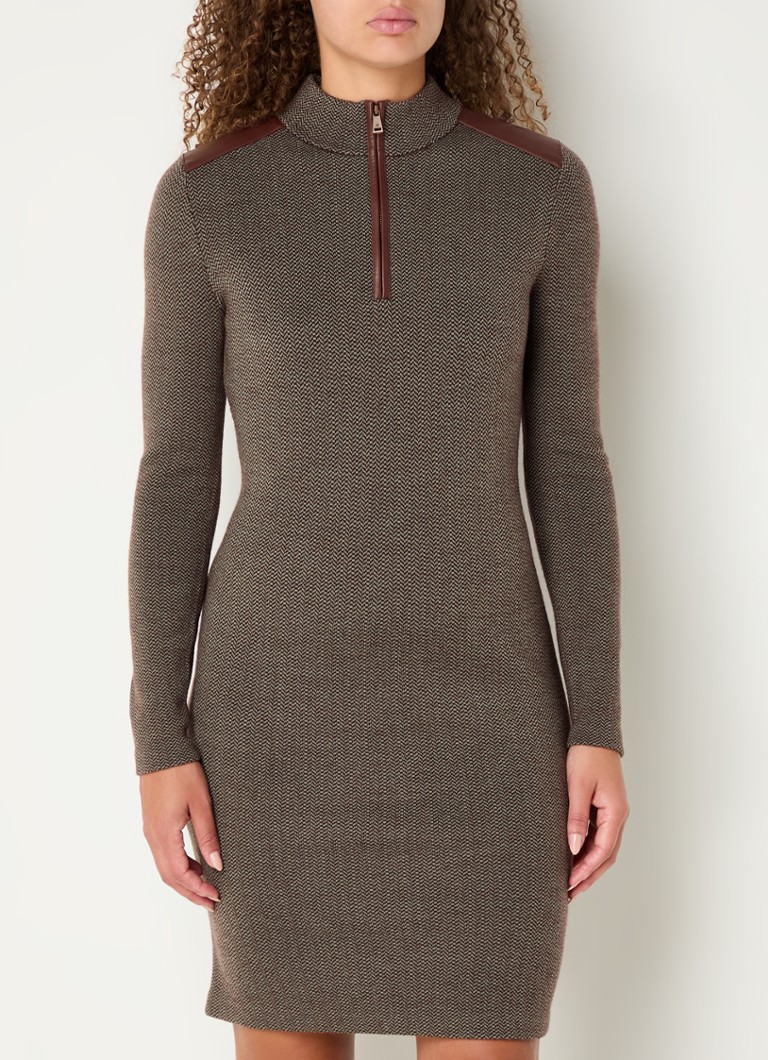 Ralph Lauren mini haljina od finog pletenja od vune s detaljima od umjetne kože