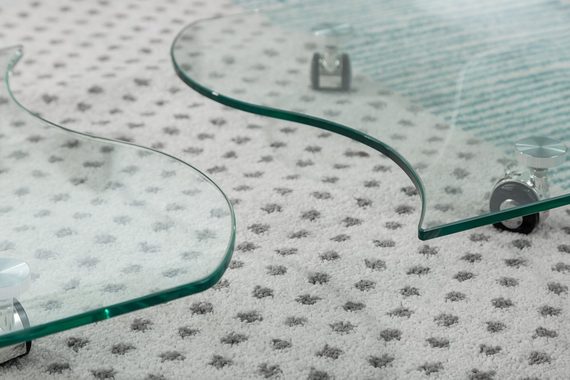 riess-ambiente Couchtisch FANTOME 90cm transparent, Wohnzimmer · Glas · rund · auf Rollen · Modern Design