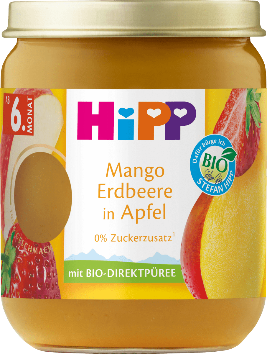 Früchte Mango Erdbeere in Apfel ab 6.Monat, 160 g