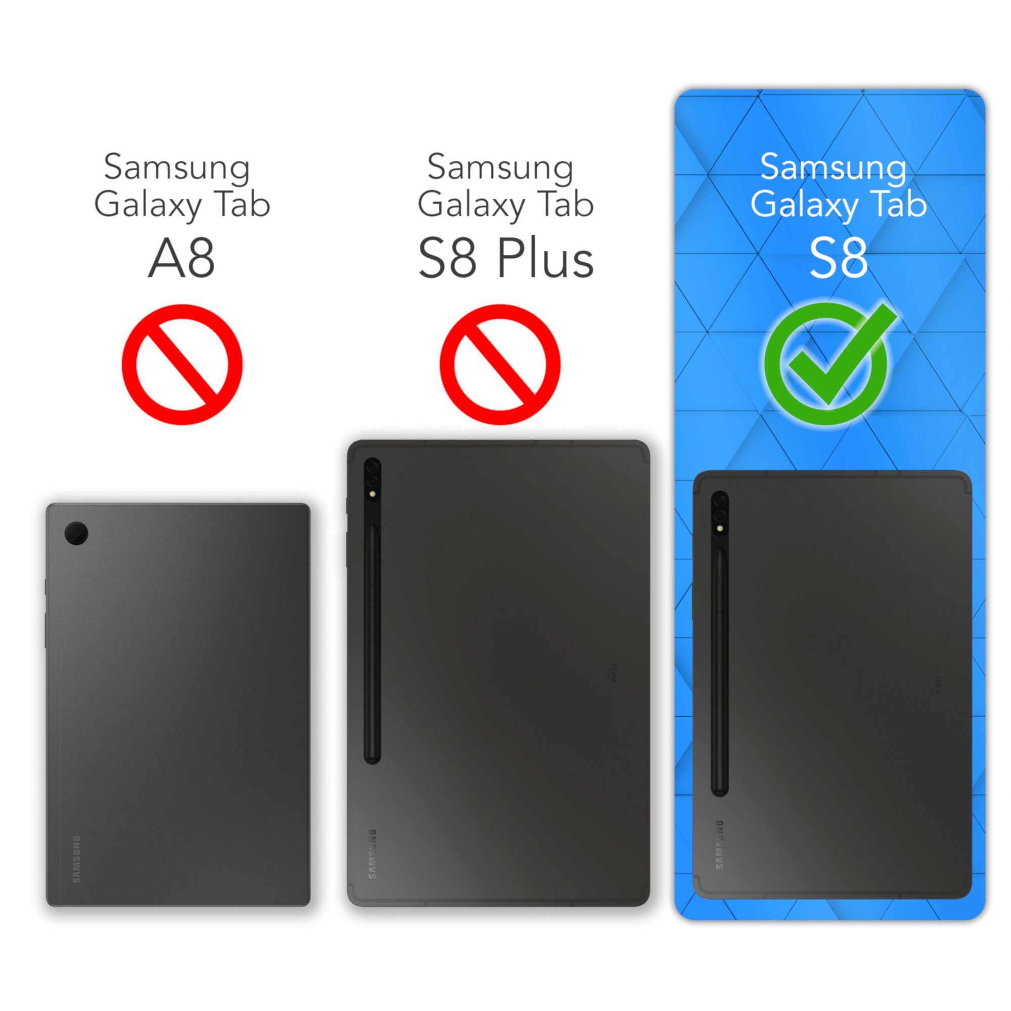 EAZY CASE Tablet-Hülle Rotation Case für Samsung Galaxy Tab S8 / Tab S7 11 Zoll, Hülle 360° drehbar mit Standfunktion Etui Anti-Kratz Tasche Schwarz