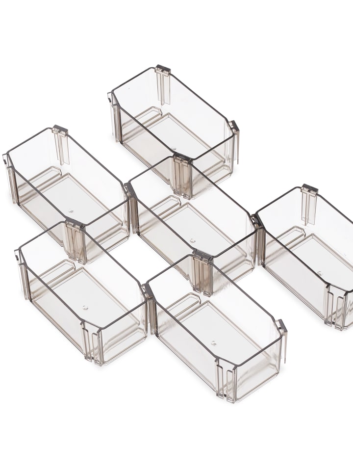 relaxdays 8-tlg. Schubladen Ordnungssystem in Braun - (B)12 x (H)5,5 x (T)7 cm günstig kaufen onesize