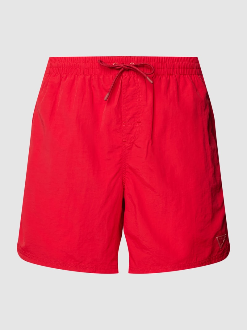 Badehose mit elastischem Bund in rot