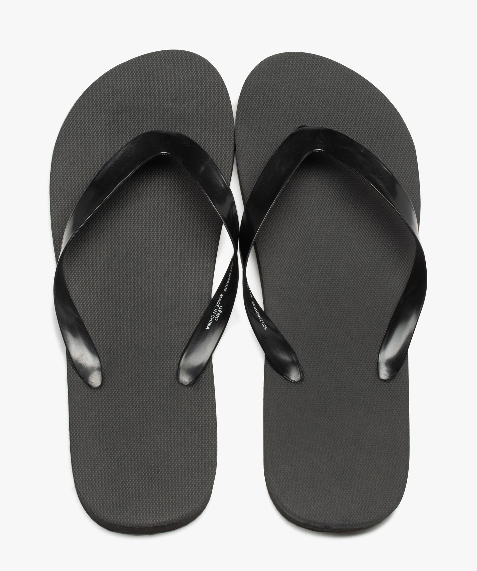Tongs homme unies à brides lisses noir | GEMO
