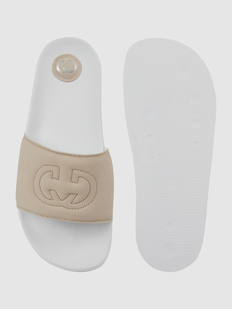 Slides aus Leder Modell 'Gerrylette' in beige