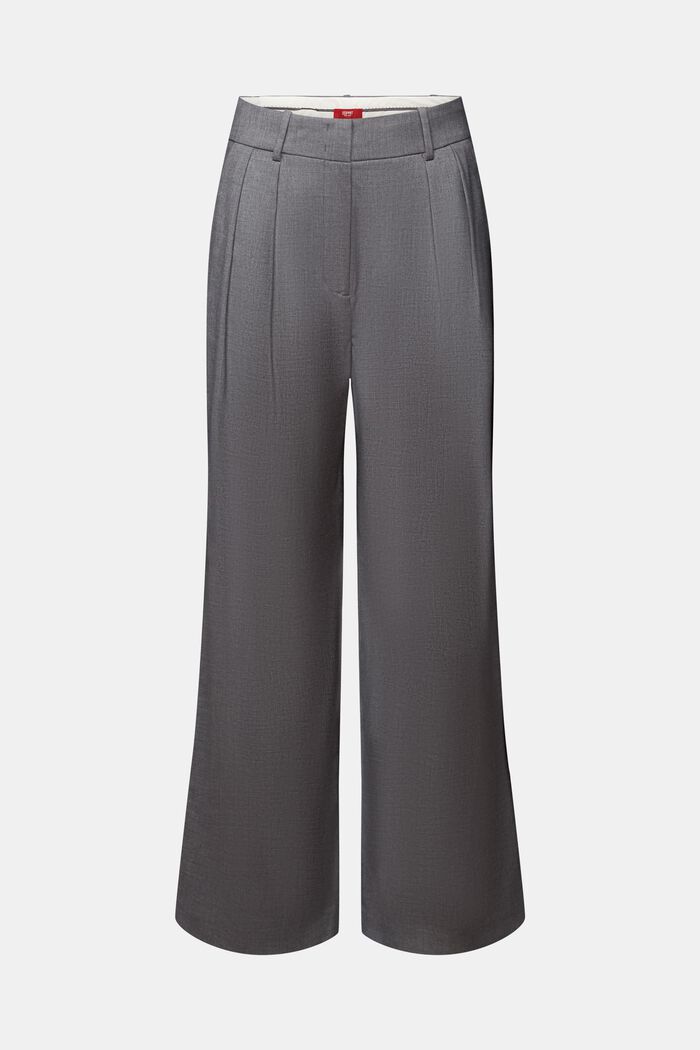Plisseehose mit weitem Bein und hohem Bund