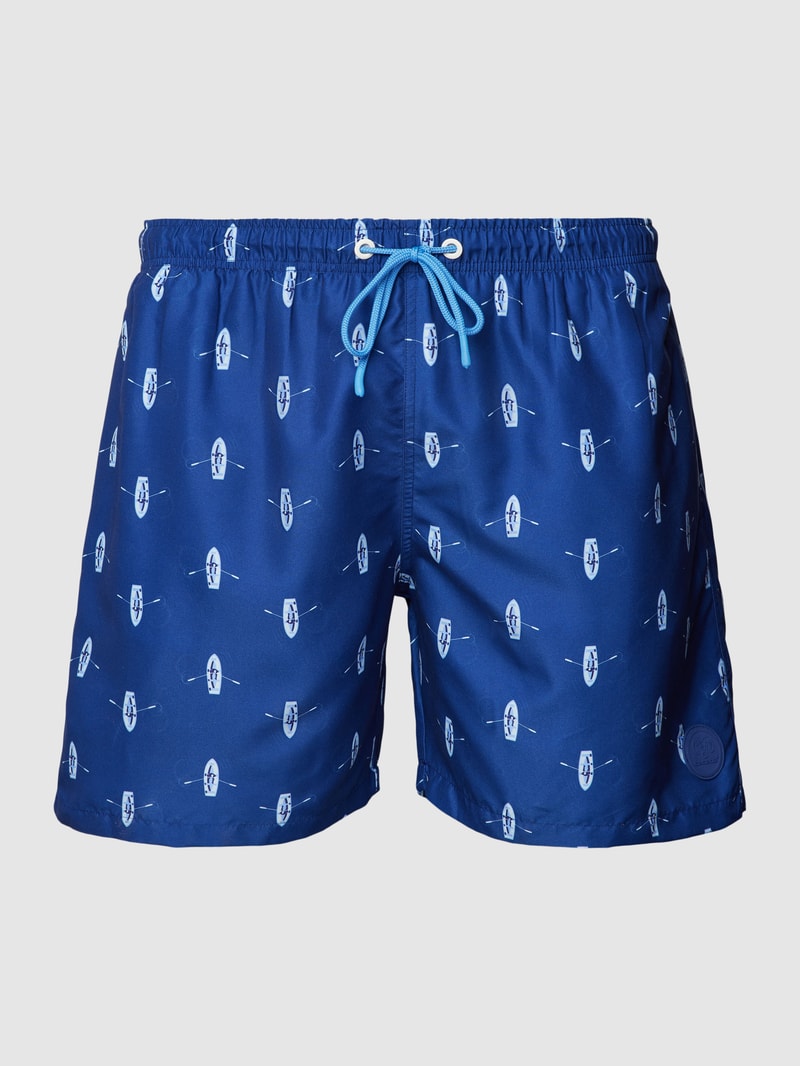 PLUS SIZE Badehose mit Allover-Muster in marineblau