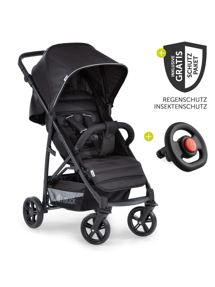 Hauck Buggy Rapid 4 inkl. XXL Zubehörpaket & Buggy-Lenkrad in schwarz günstig kaufen onesize