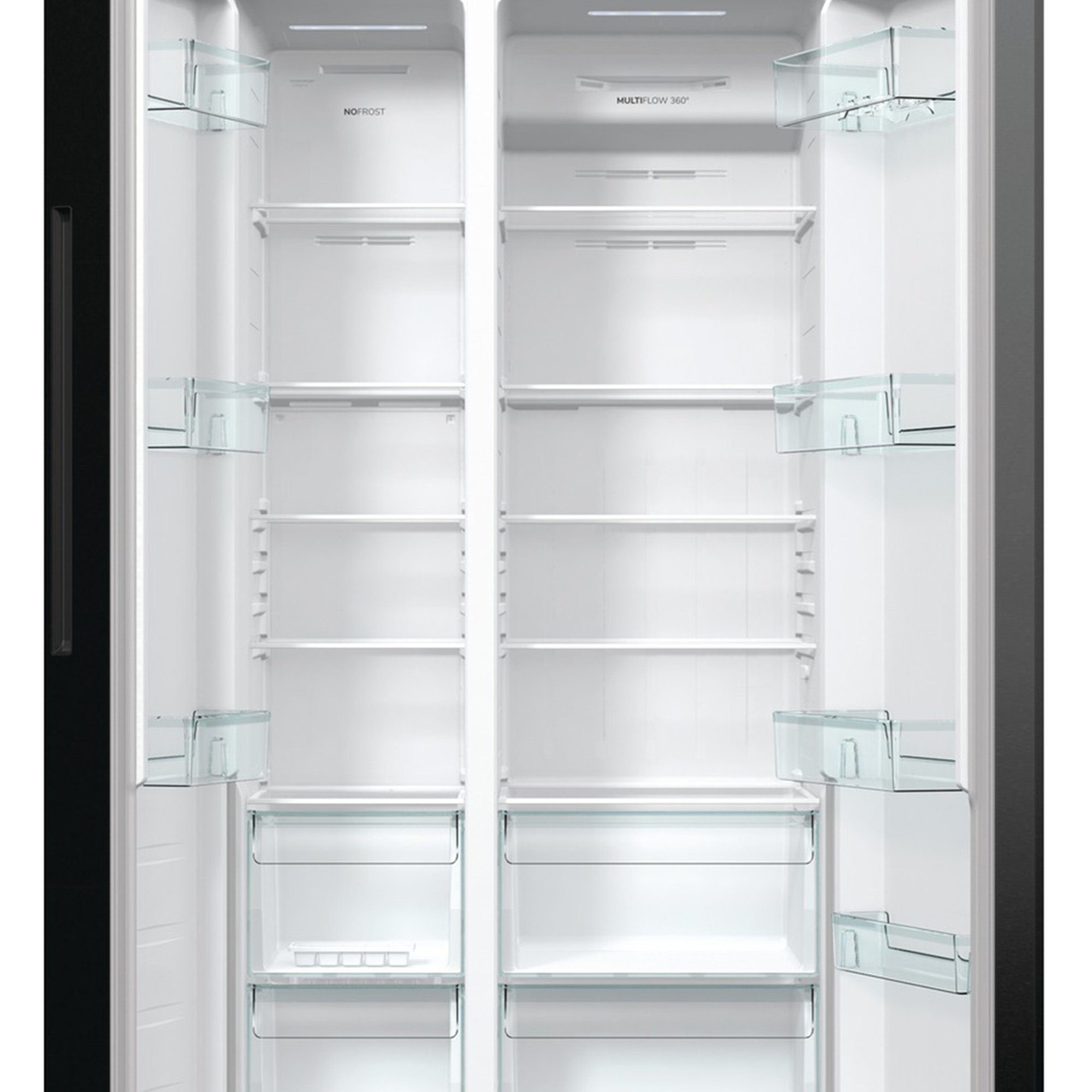 GORENJE Side-by-Side NRR 9185DABXL, 186,5 cm hoch, 91 cm breit, NoFrost Plus, MultiFlow 360°, XtraSpace, FastFreeze