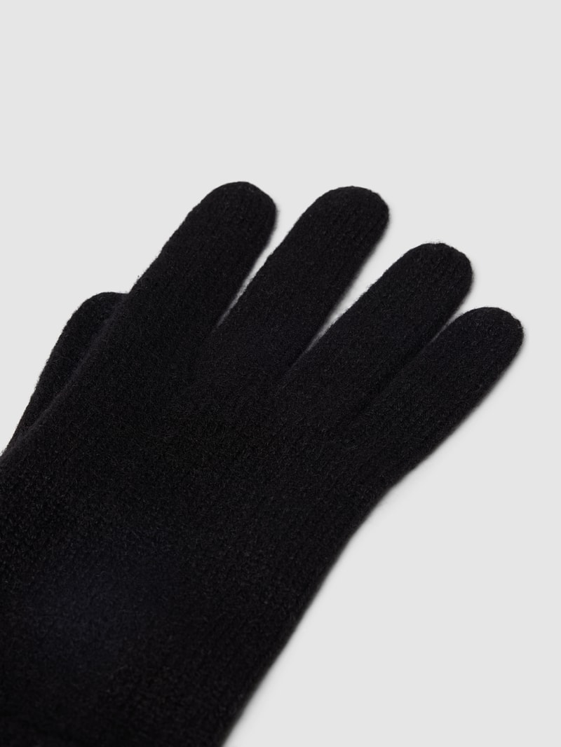 Handschuhe aus Kaschmir mit breitem Umschlang in schwarz