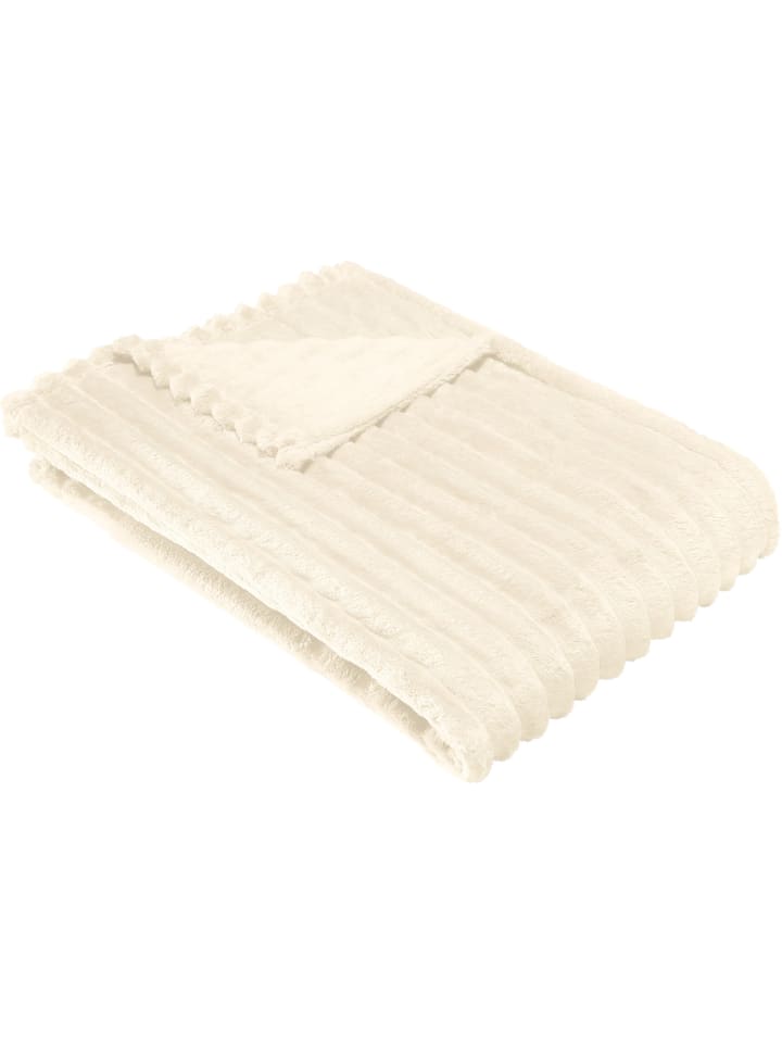 Erwin Müller Fleece, Microfaser Wohndecke Aosta in wollweiß günstig kaufen