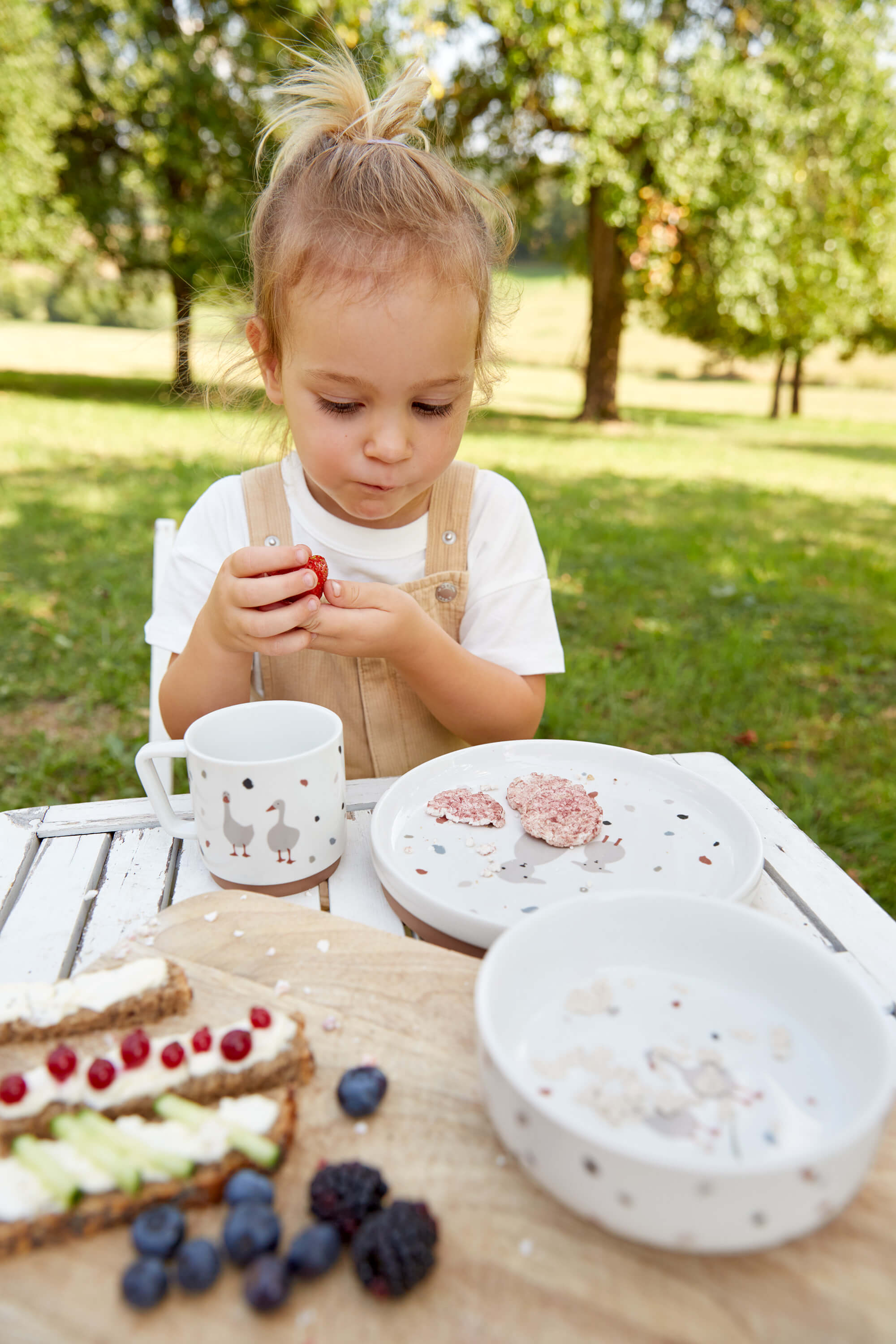 Kindergeschirr Set Porzellan - Tiny Farmer, Gans & Schaf