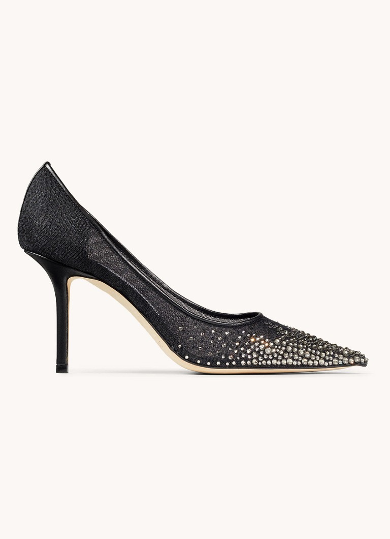 Escarpins Jimmy Choo Love 85 ornés de strass et de détails en cuir d'agneau