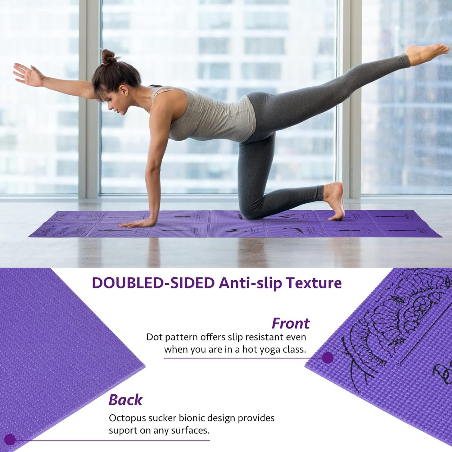 Runxizhou Sporthandtuch Faltbare Yogamatte für Frauen, rutschfeste Übungsmatte für Home Gym, (1-St)