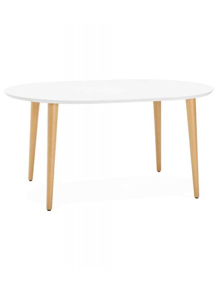KADIMA DESIGN Runder Ausziehbarer Esstisch | Wohnzimmertisch in Weiß Buche günstig kaufen onesize