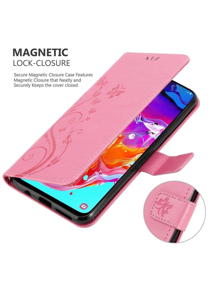 cadorabo Hülle für Samsung Galaxy A70 / A70s Blumen Design in FLORAL ROSA günstig kaufen onesize