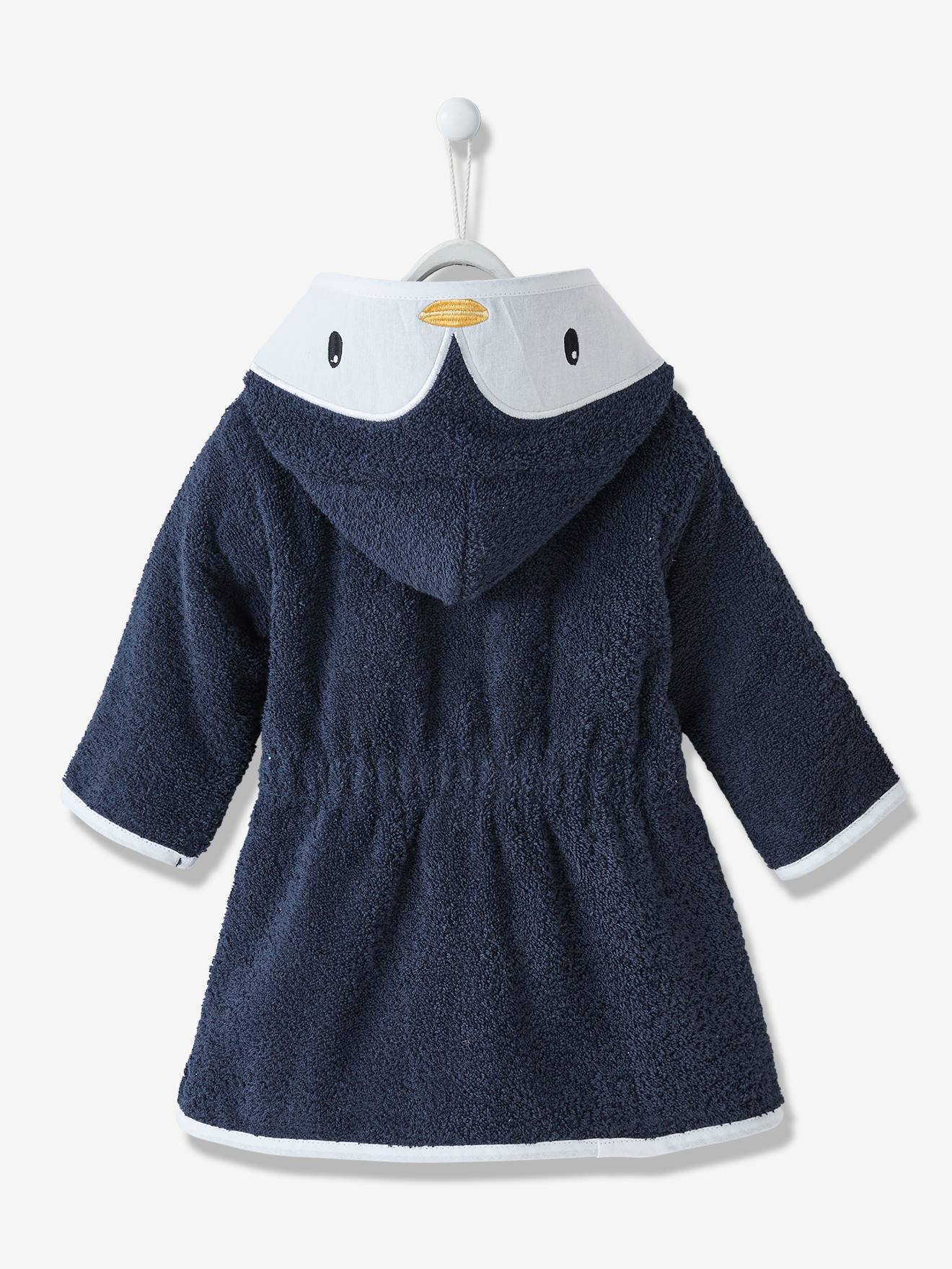 Peignoir de bain bébé Pingouin marine