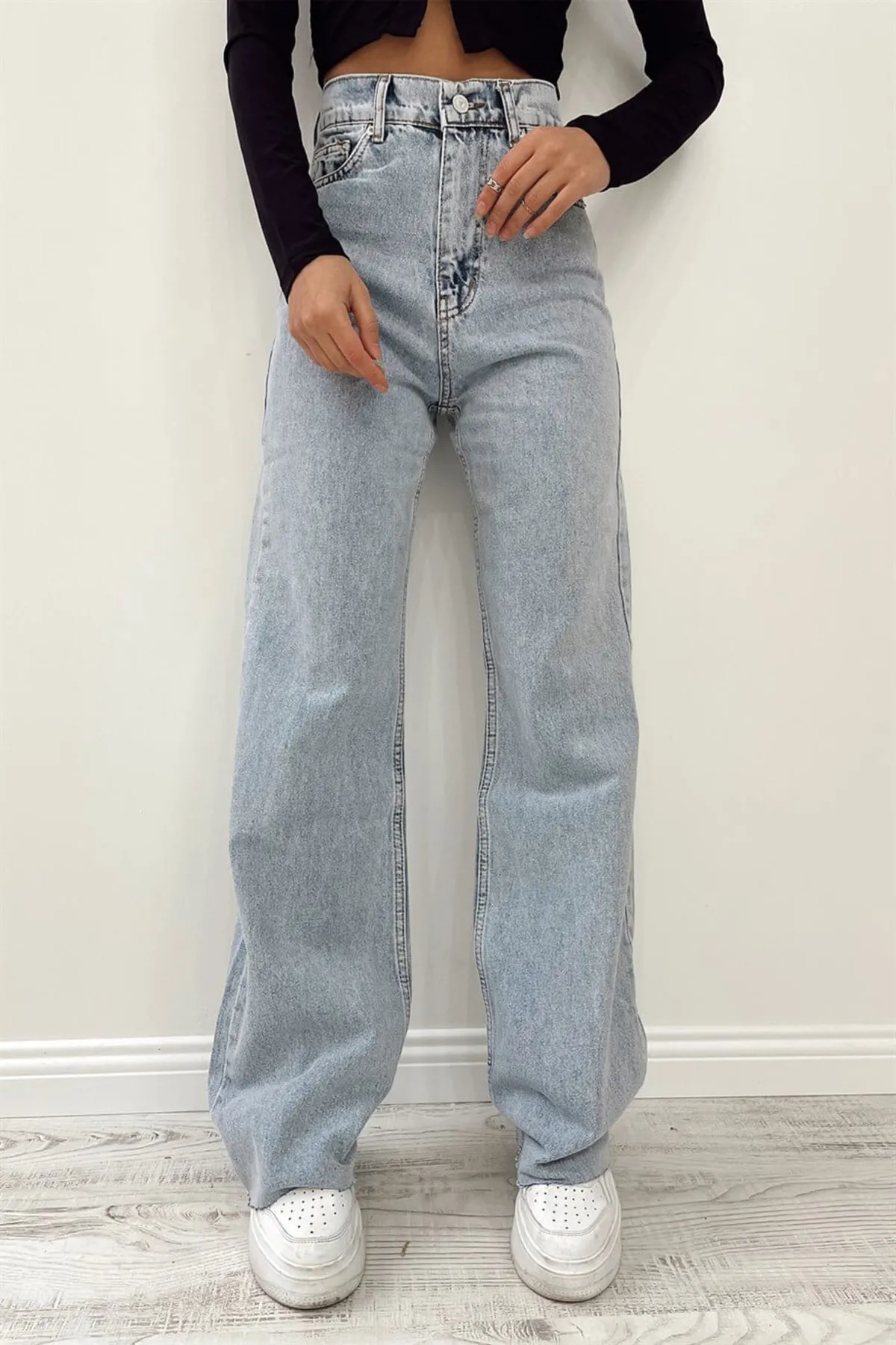 LİMABEL  Lockere Jeans mit hoher Taille und weitem Bein in Blue Jeans