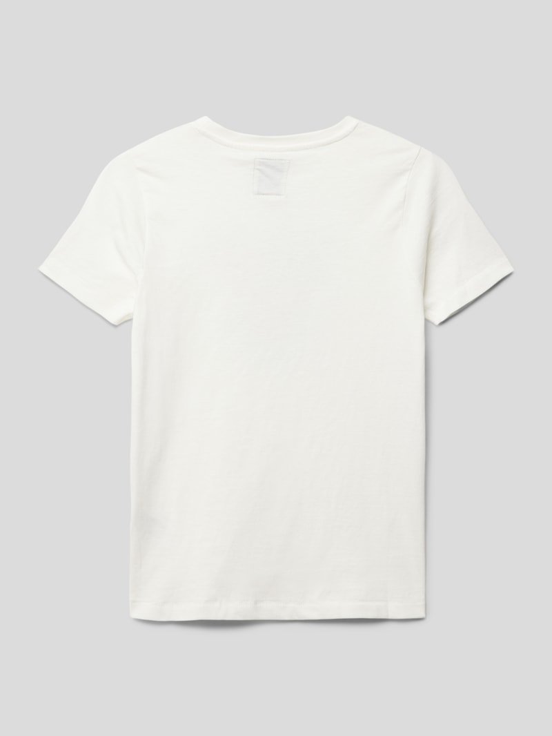 T-Shirt mit Label-Print in weiß