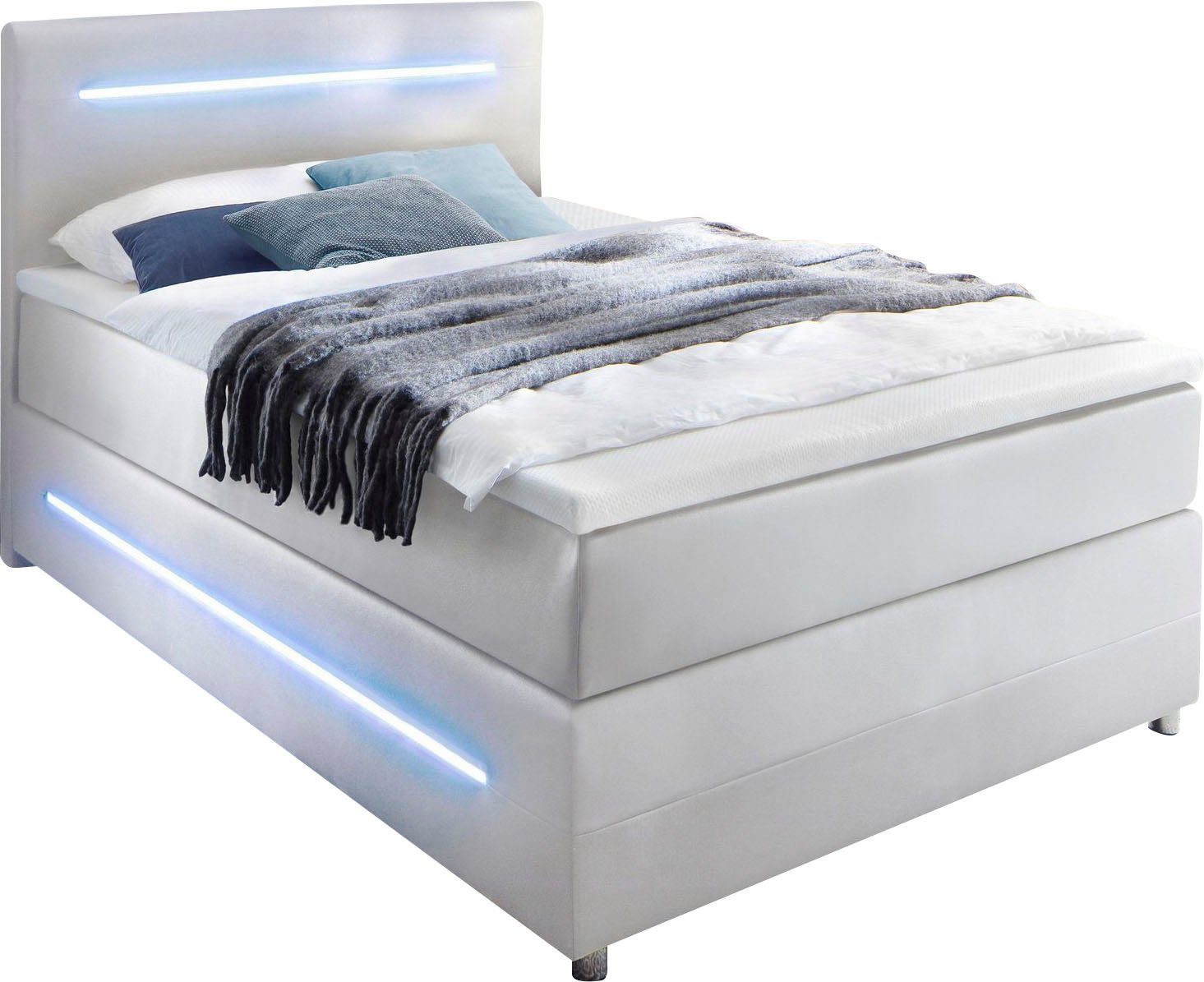 meise.möbel Boxspringbett Lights, mit LED Beleuchtung, wahlweise mit Bettkasten