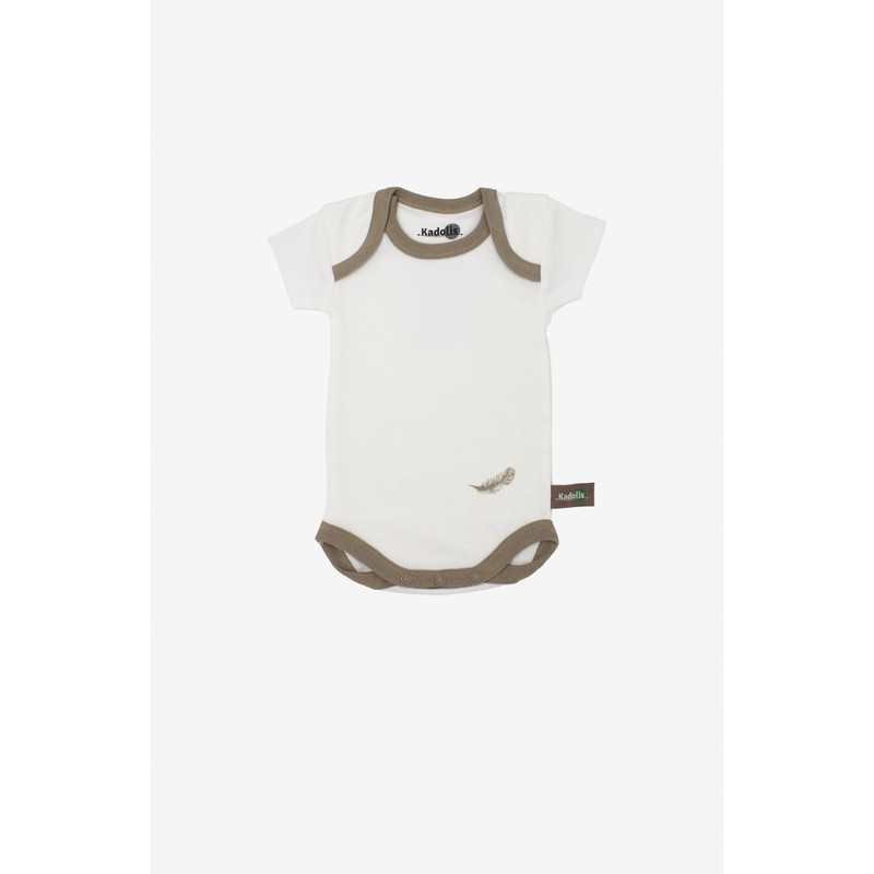 Lot de 3 Body manches courtes en Coton Bio à motifs plumes