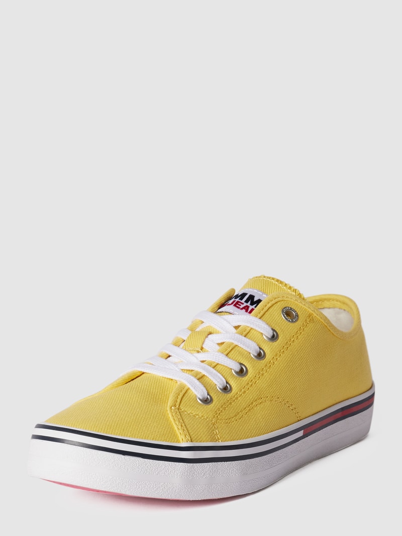 Sneaker mit Logo-Detail in hellgelb