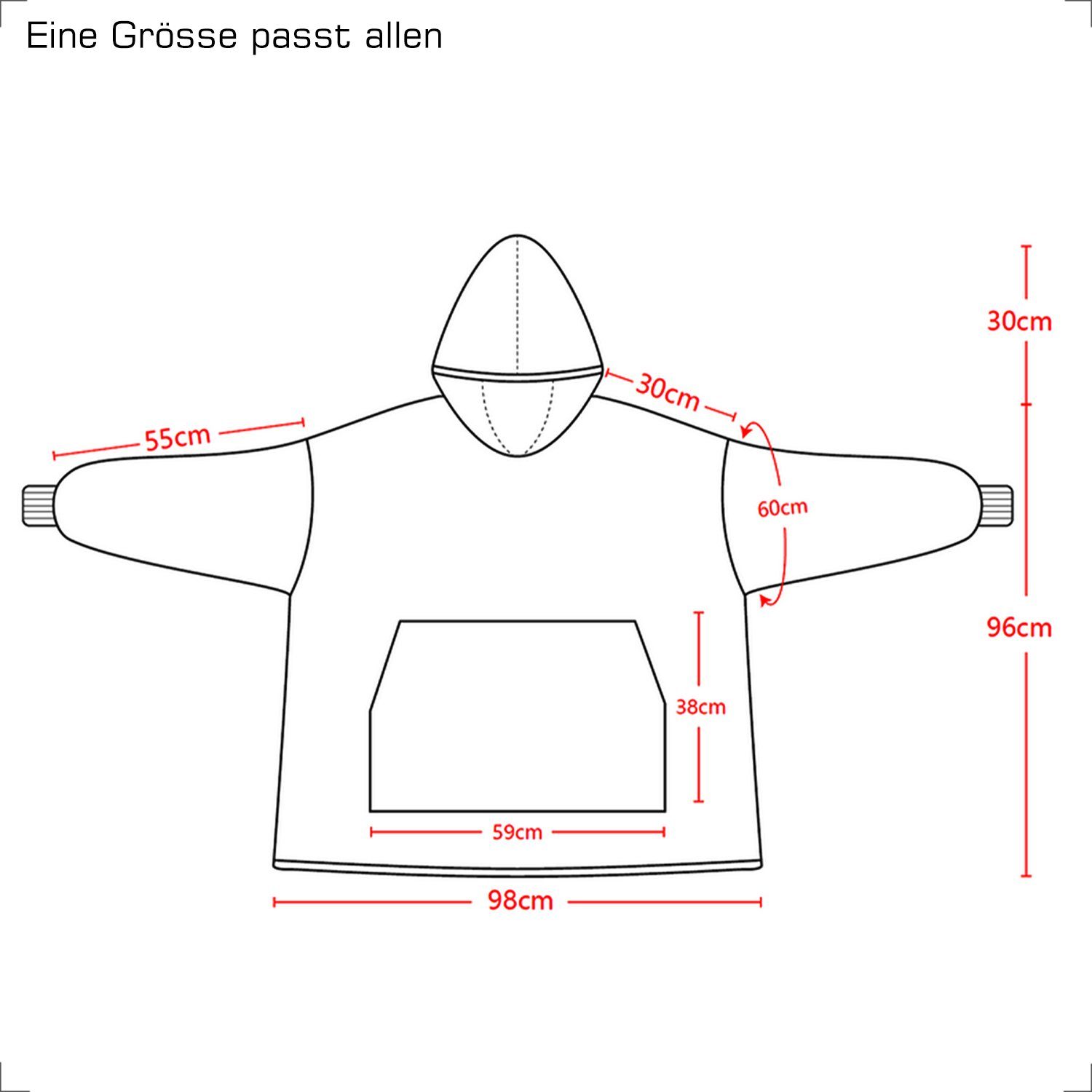 GRUIDAE Hoodie Hoodie Oversize Decke, Kuscheldecke mit ärmeln und Kapuze Weihnachtspullover decke mit ärmeln