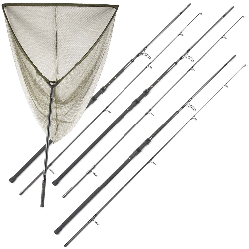 3er-Pack Nomad Xtr 10' 3 Lbs 1/2 Ruten + 1 Nomad Xtr Kescher