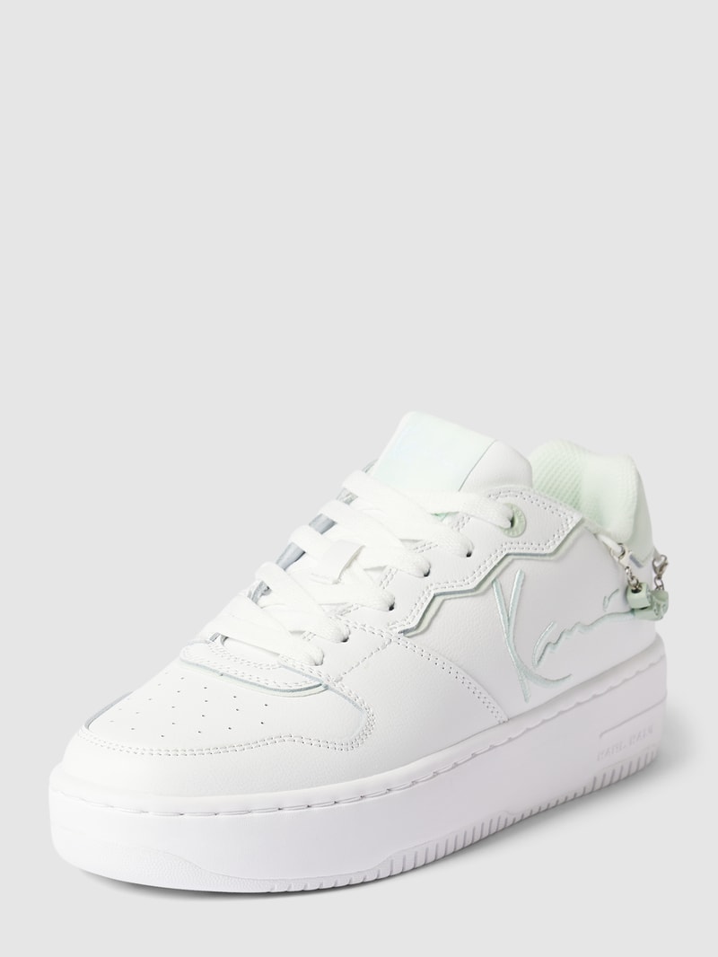 Sneaker mit Label-Details in hellblau