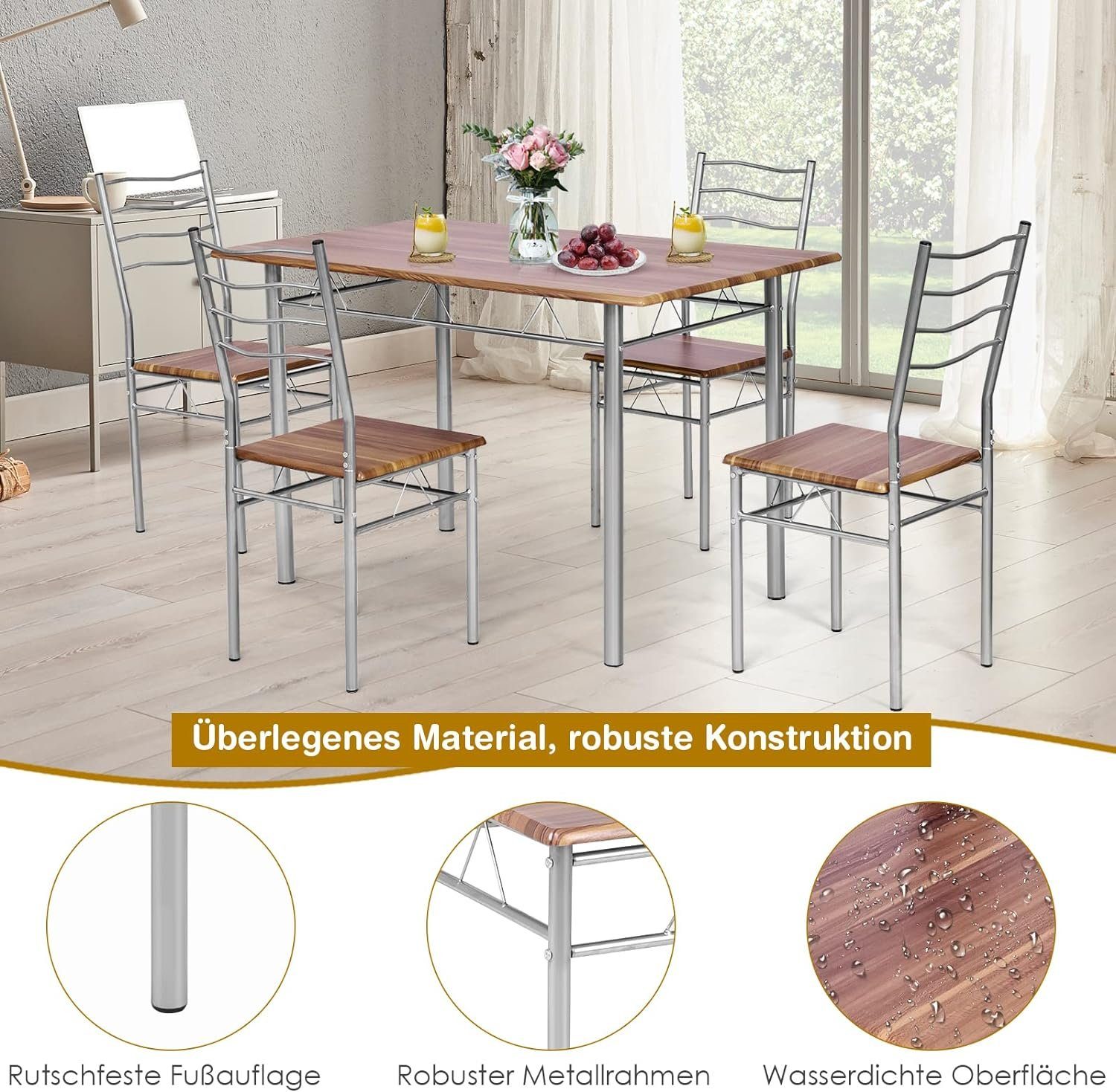 KOMFOTTEU Essgruppe Küchenmöbel, (Set, 5-tlg), für Esszimmer Küche