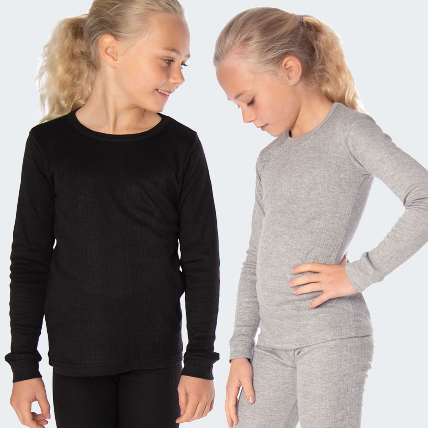Black Snake Cuddle Grau/Schwarz 2-Pack Kinder Thermoshirt