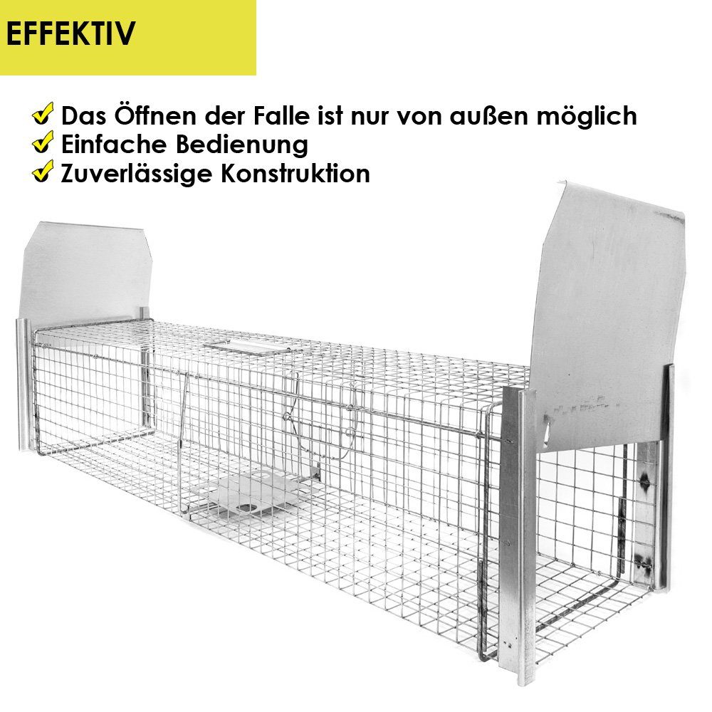 Petigi Köderbox Tierfalle Lebendfalle Marderfalle Stable Drahtfalle 120 x 26 x 26 cm