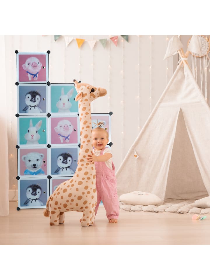relaxdays Kinder Steckregal in Schwarz/ Bunt - (B)109x (H)145 x (T)37 cm günstig kaufen onesize