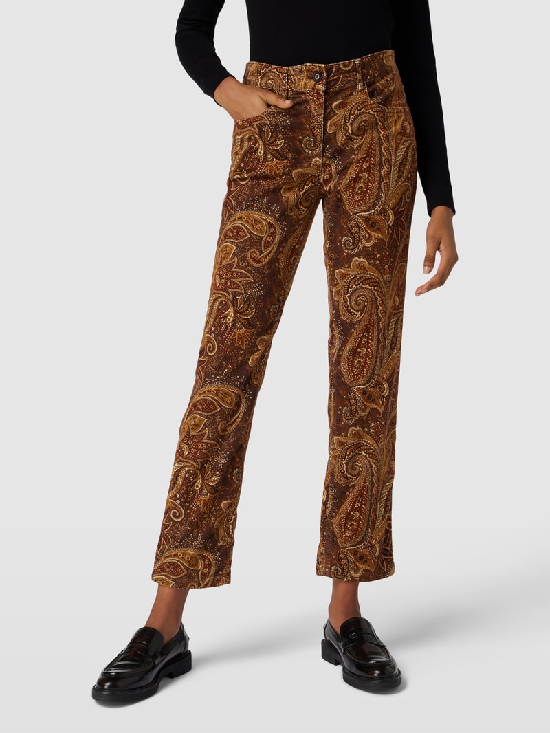 Hose mit Paisley-Muster Modell 'CORA' in hellbraun