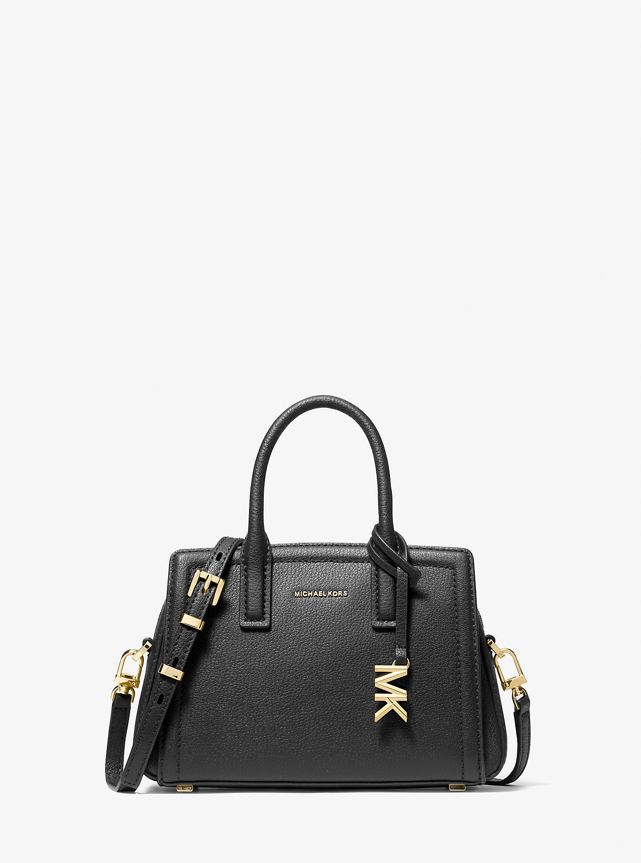 Laila ekstra liten crossbody-veske i skinn – SVART