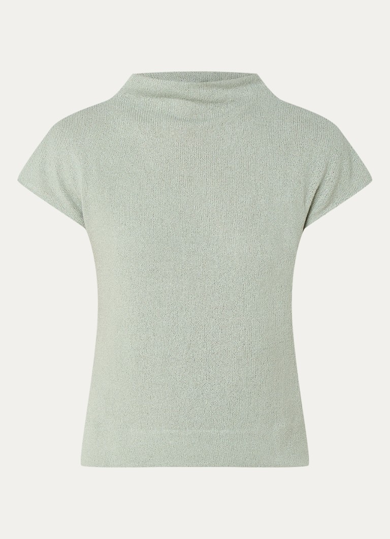 OPUS Sibaku fine-knit top with stand-up collar