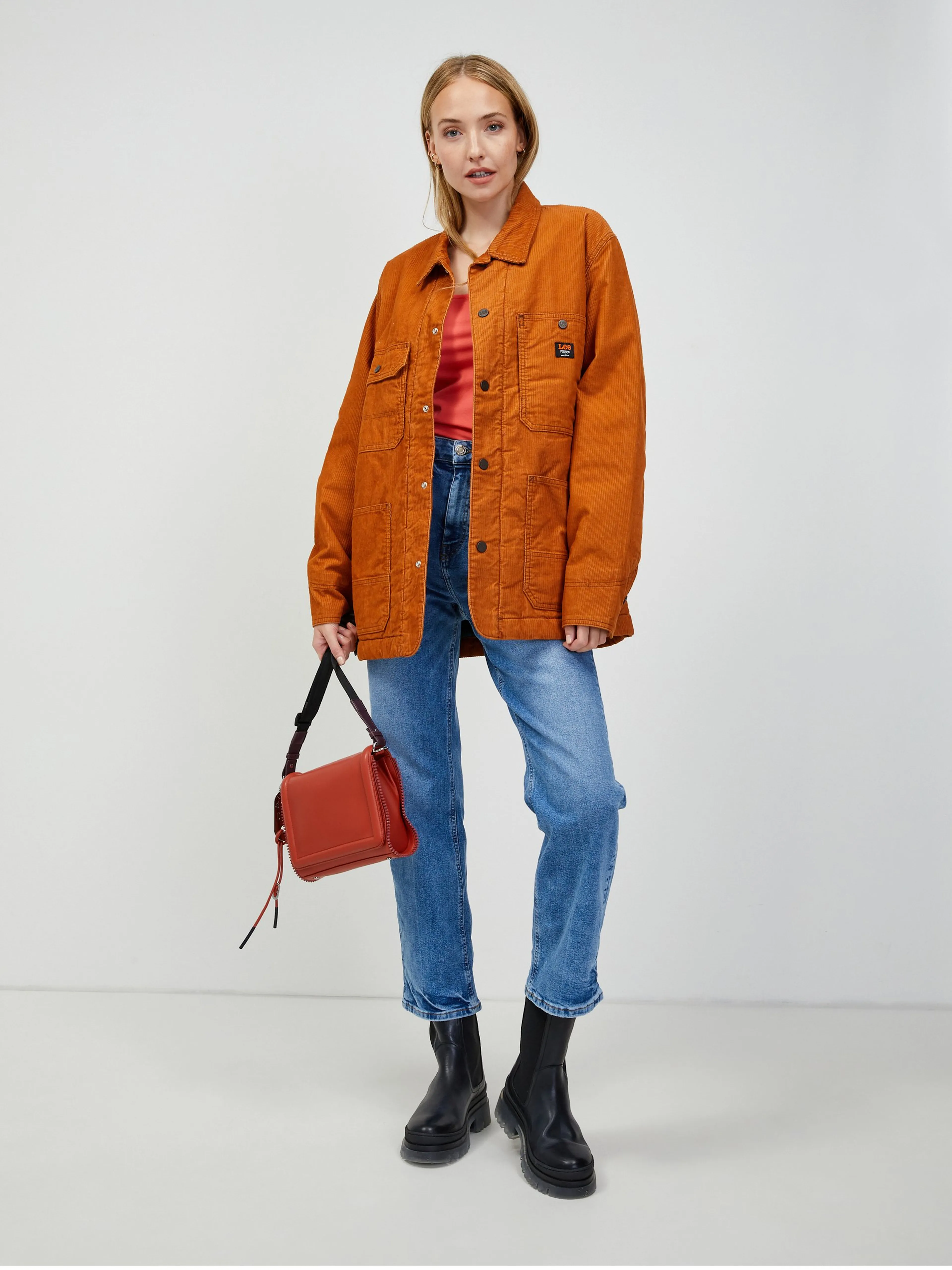 Orangefarbenes Basic T-Shirt ORSAY