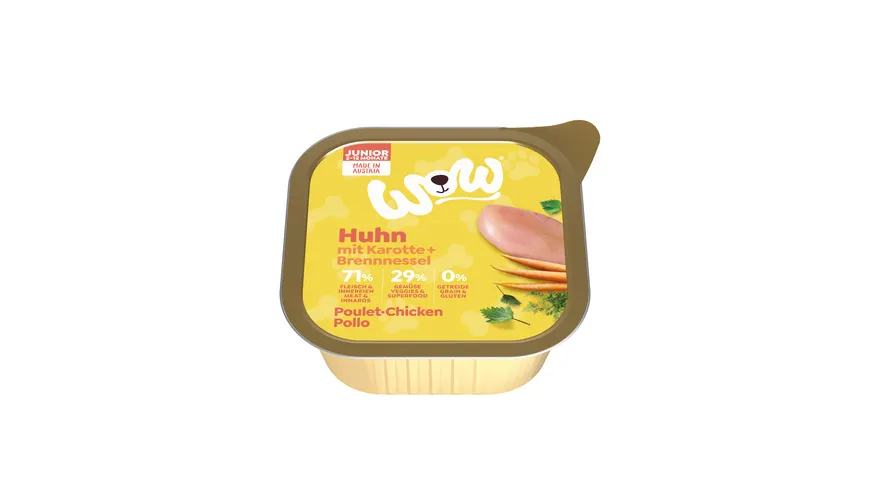 WOW Hundenassfutter Junior Huhn 150 g
