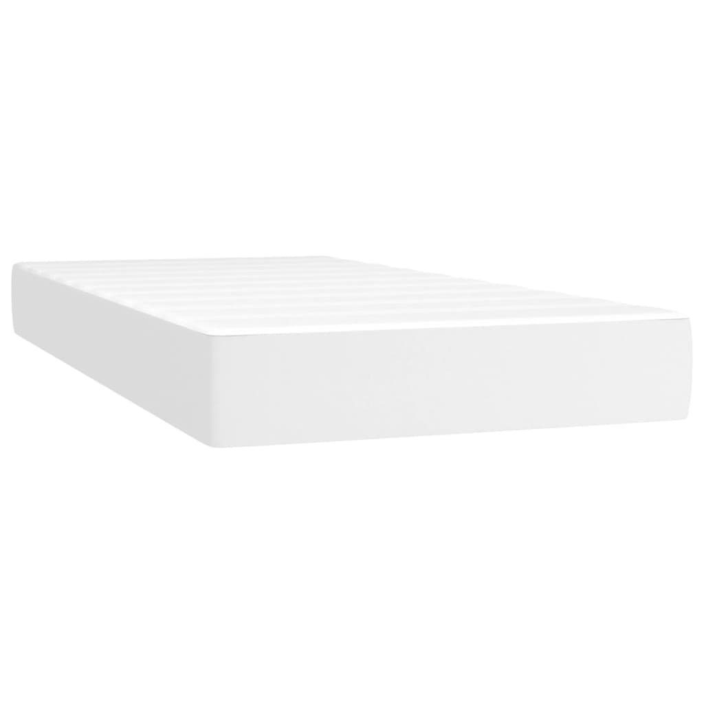 vidaXL Bett Boxspringbett mit Matratze Weiß 80x200 cm Kunstleder