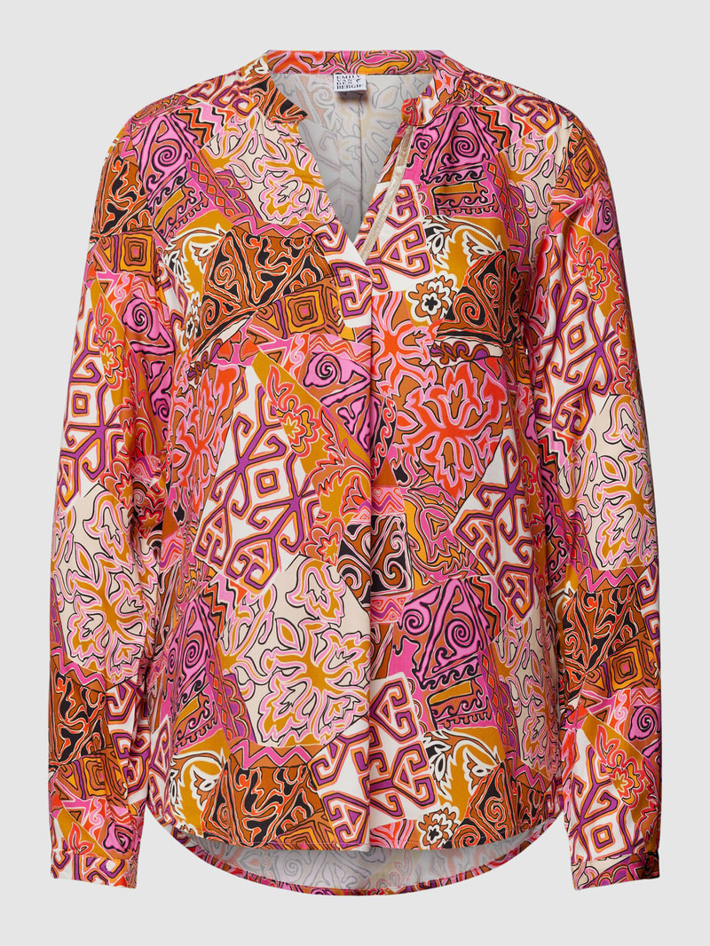 Blusenshirt mit Allover-Muster in pink