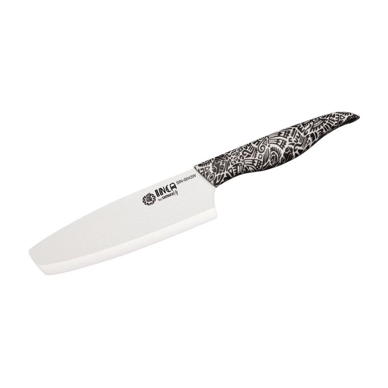 Samura Inca mit weißer Keramikklinge, Nakiri Messer 16,5 cm.