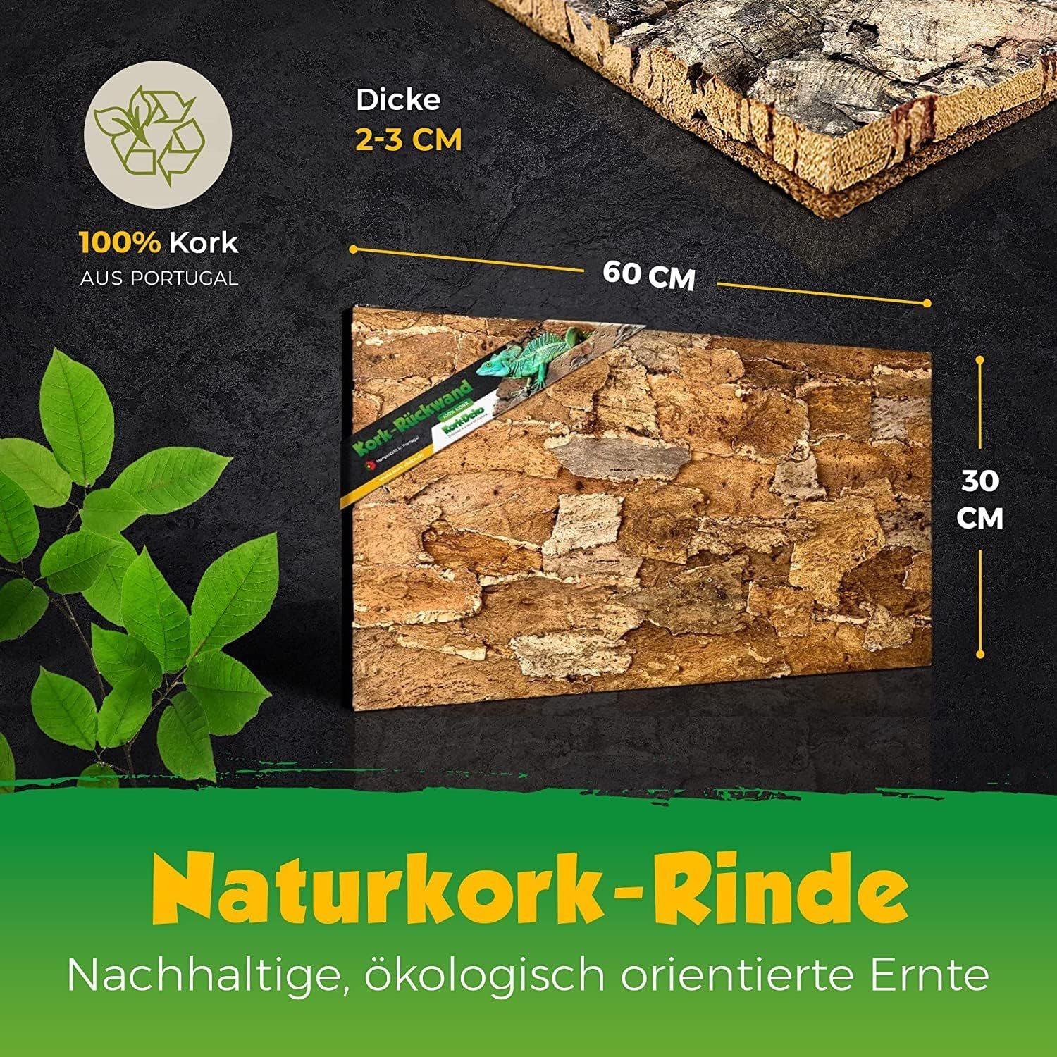Kork-Deko.de Terrarienrückwand Rückwand für Terrarium & Auqarium aus Kork im Stil 