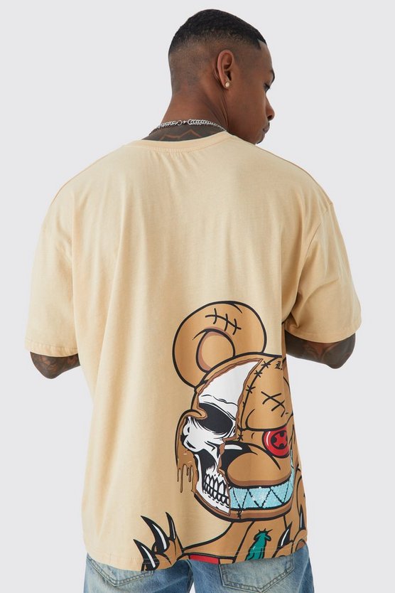Oversize Official Man T-Shirt mit Teddy-Print