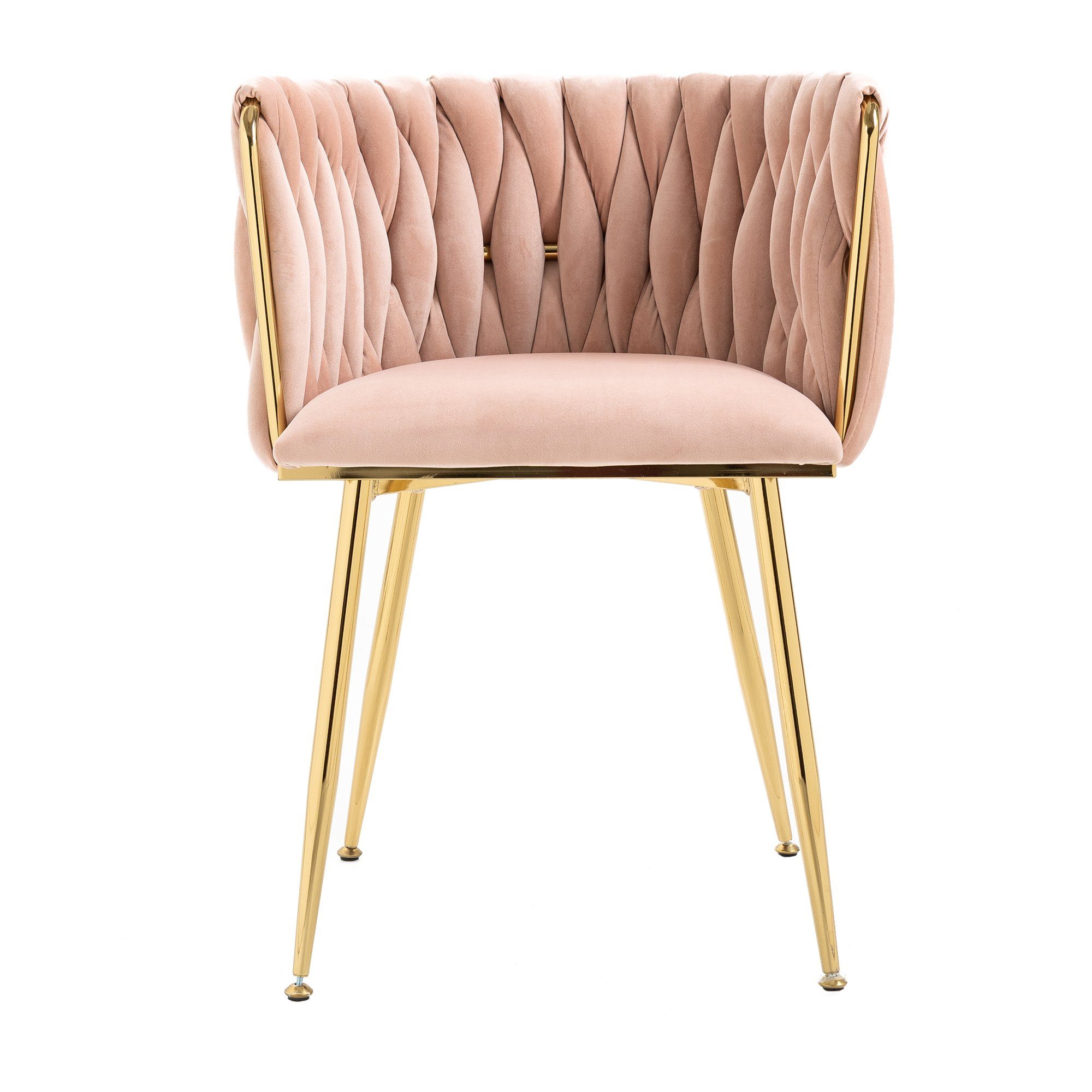 OKWISH 4-Fußstuhl Leisure Esszimmerstühle Akzentstuhl Samt Akzent Lounge Stuhl (mit Eisenmetallfüßen 2-teilig/SET)